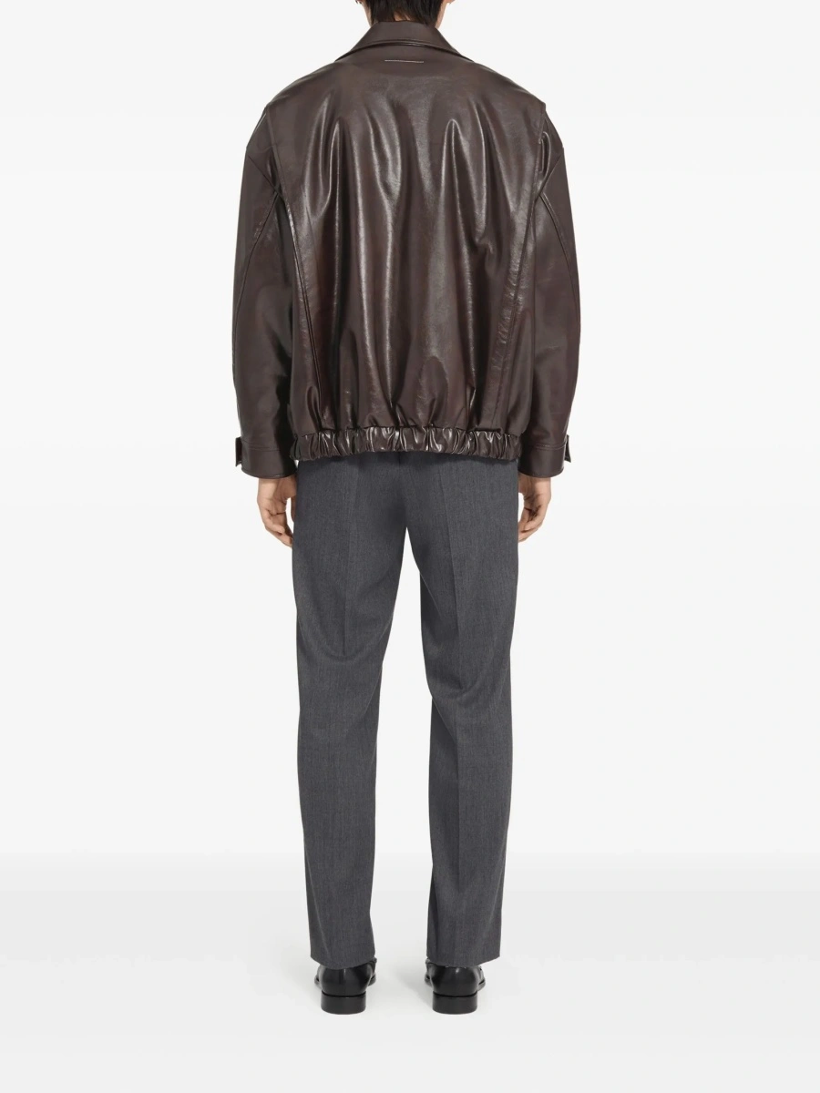 Bomber jacket MM6 Maison Margiela rosie din polyester si vascoza - Img 4