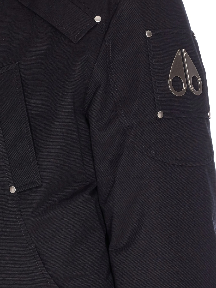Bomber jacket Moose Knuckles neagra din bumbac si nylon - Img 3