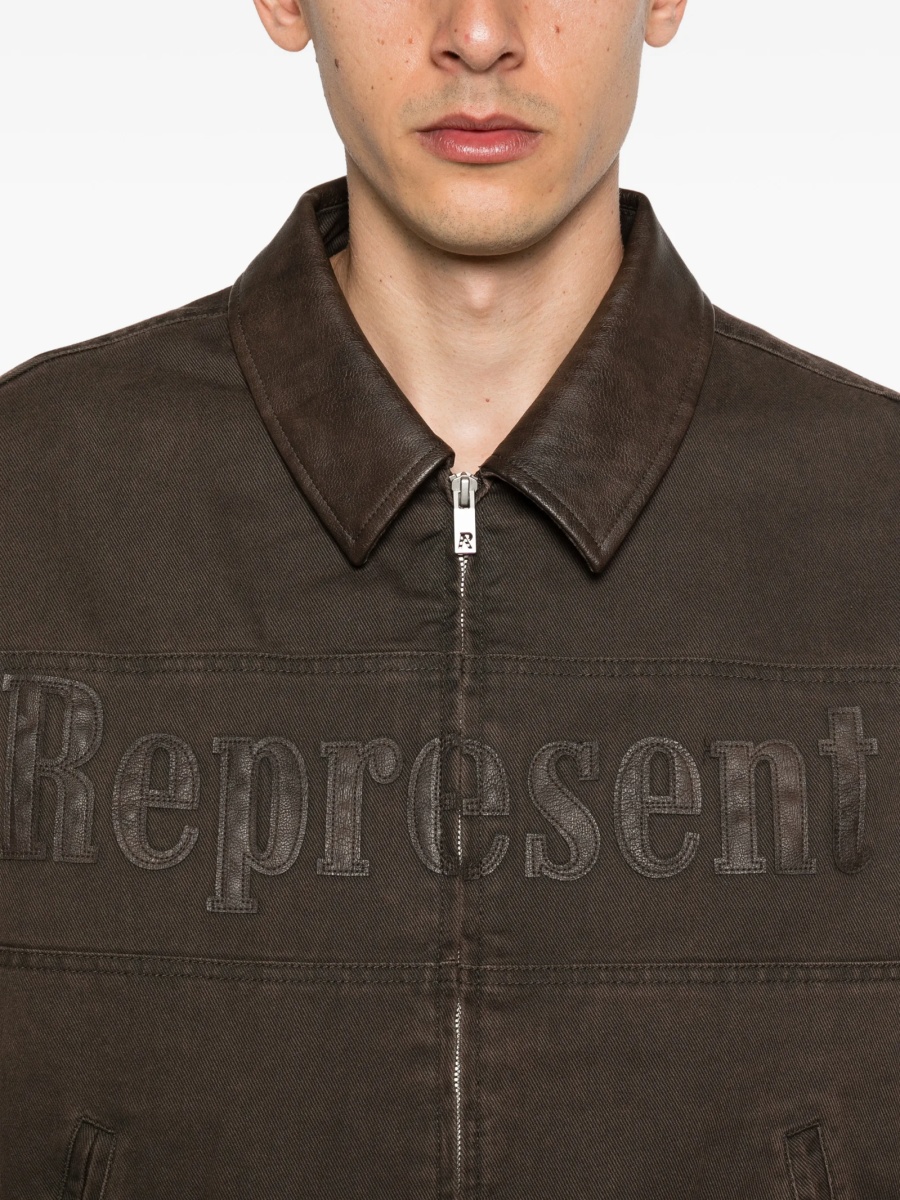 Bomber jacket REPRESENT maro din bumbac - Img 5