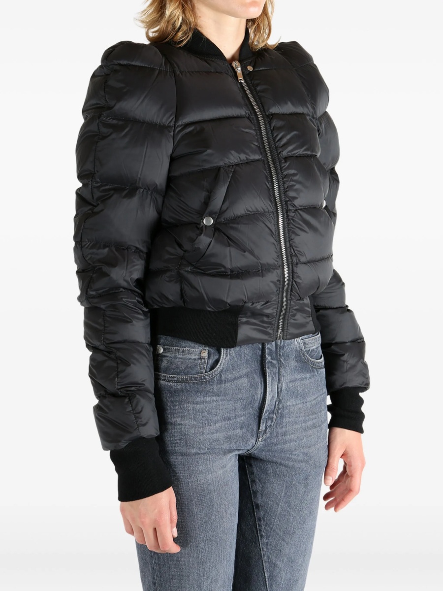 Bomber jacket Rick Owens neagra din lana si nylon - Img 4