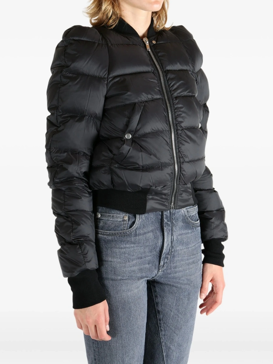Bomber jacket Rick Owens neagra din lana si nylon - Img 4