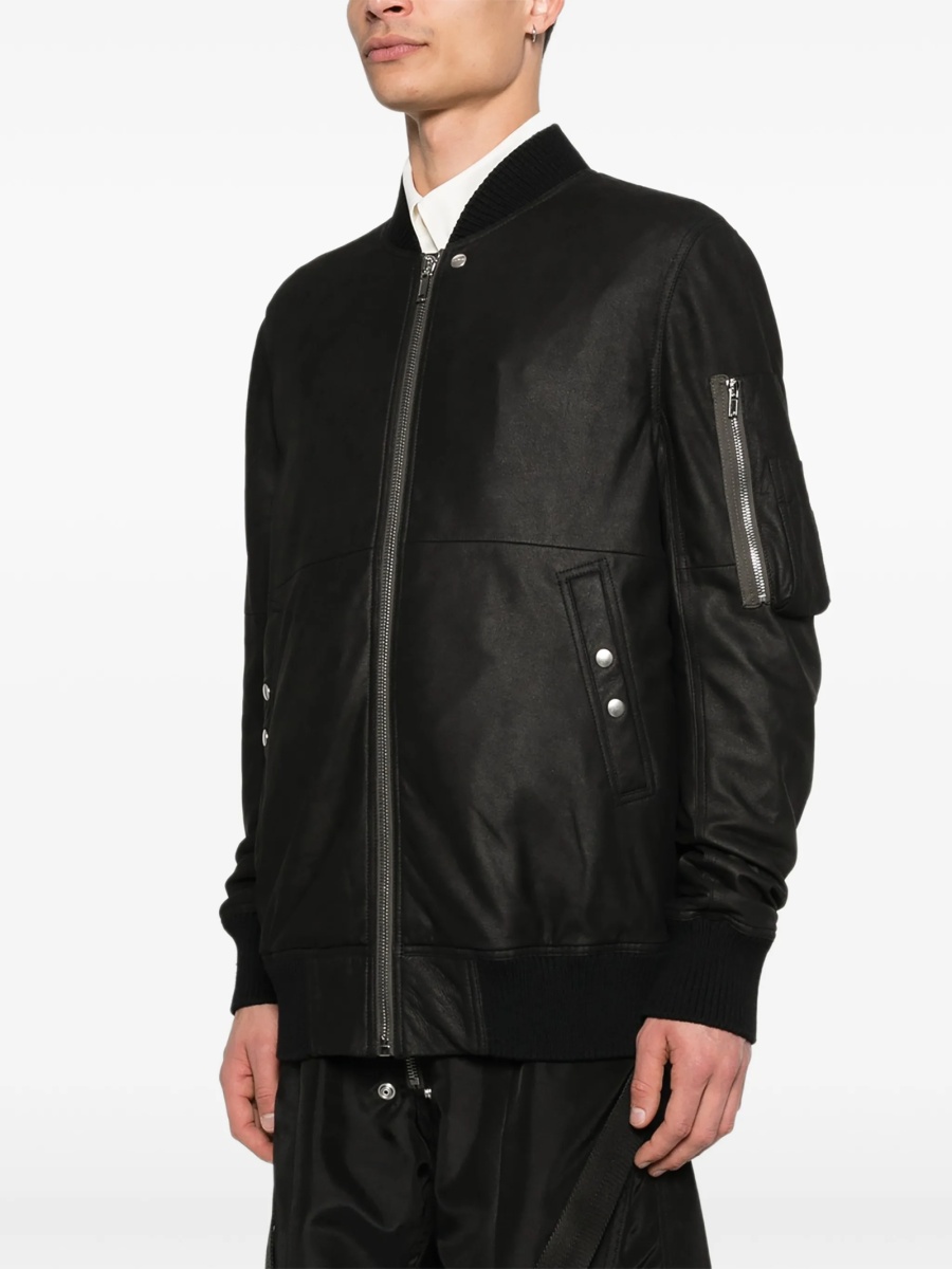 Bomber jacket Rick Owens neagra din lana si spandex/elastan - Img 3