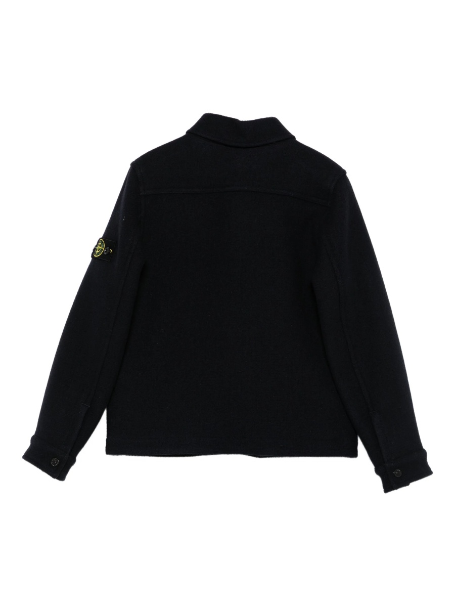 Bomber jacket Stone Island albastra din poliamida si lana - Img 2