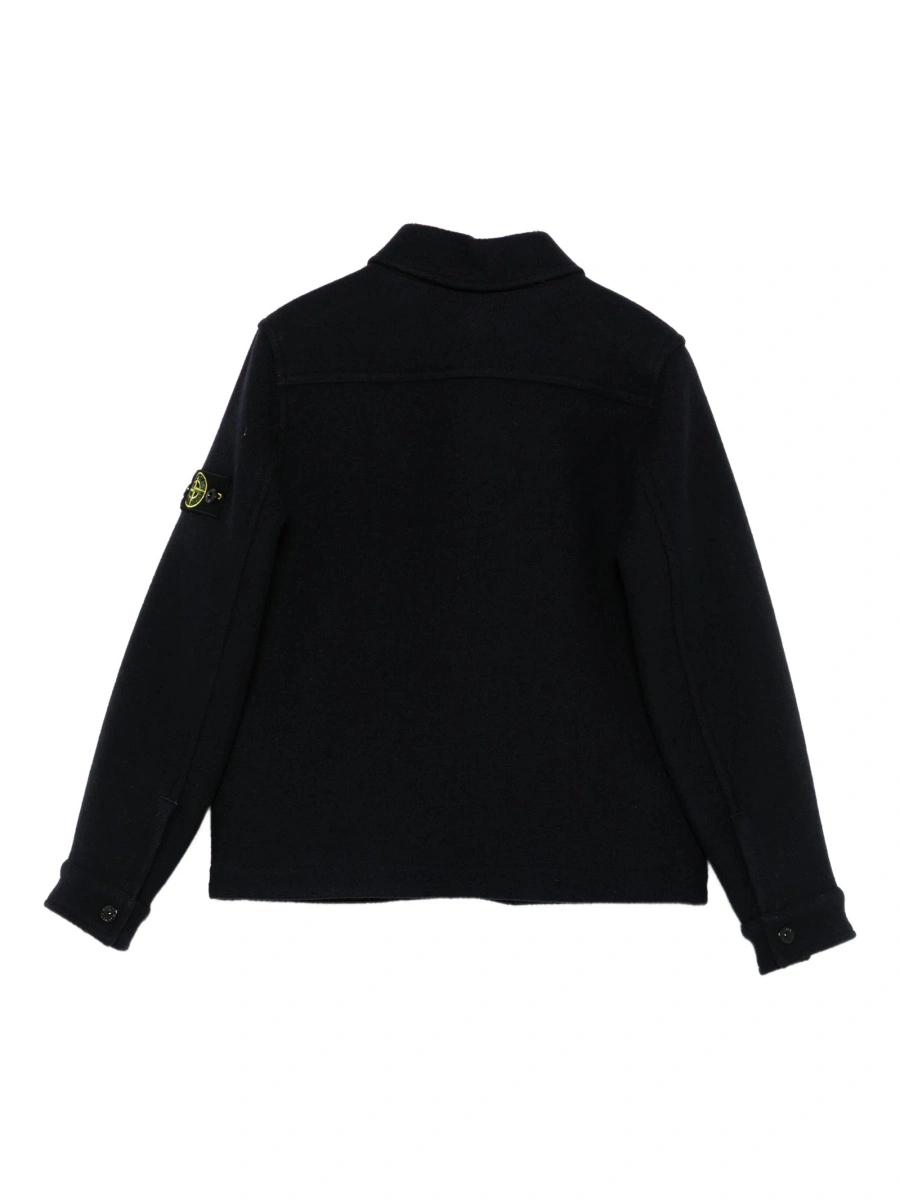 Bomber jacket Stone Island albastra din poliamida si lana - Img 2