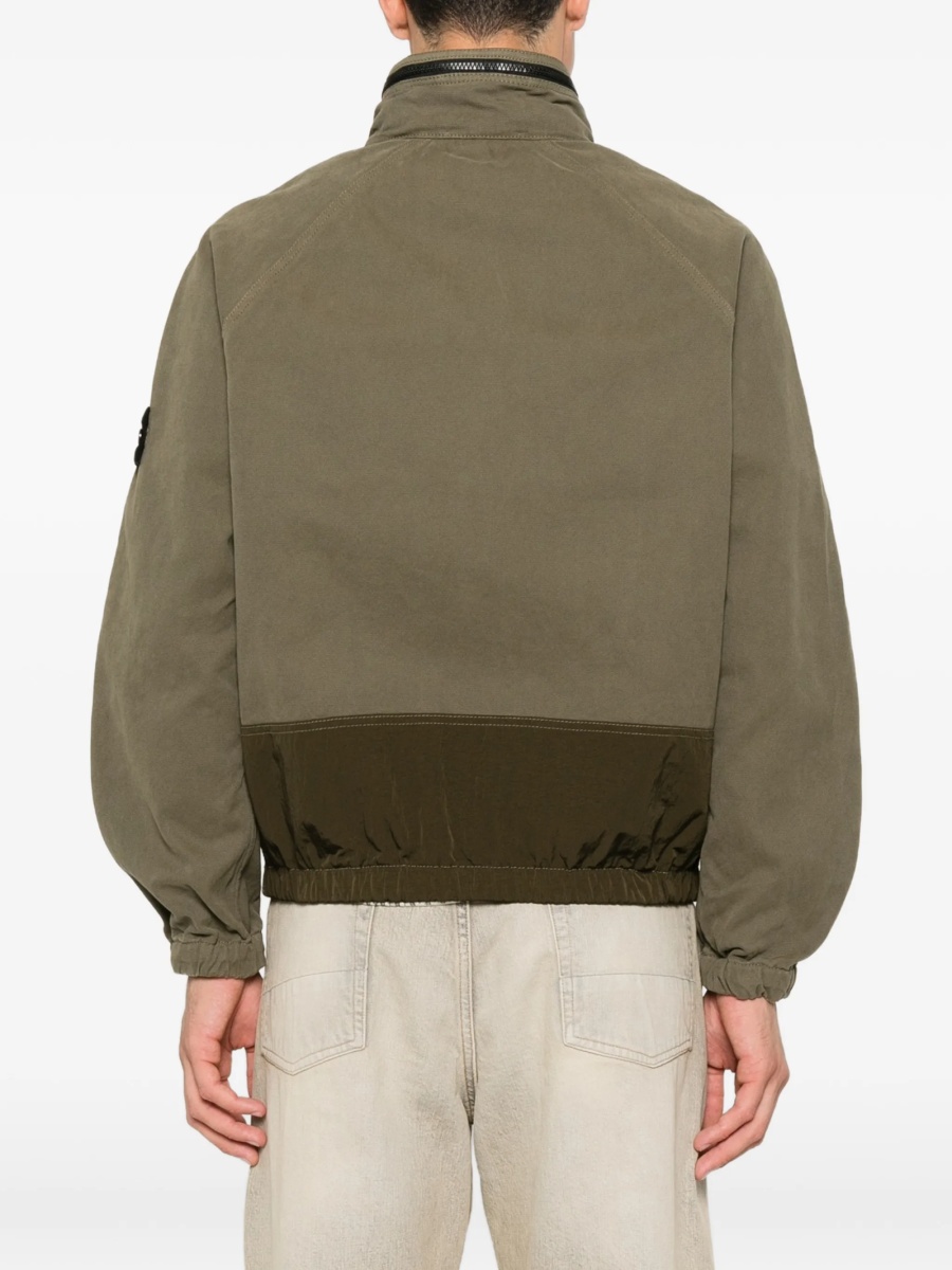 Bomber jacket Stone Island verde din bumbac organic - Img 4