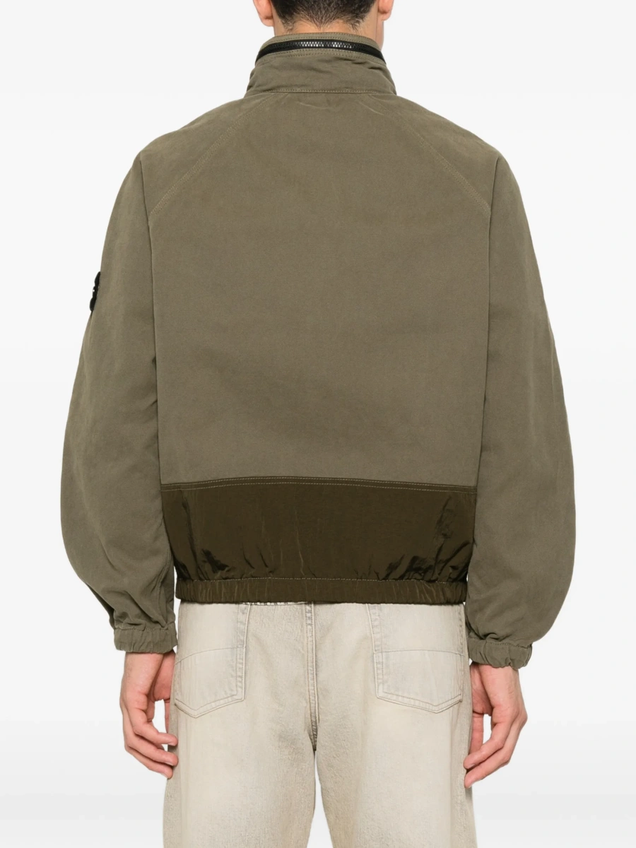 Bomber jacket Stone Island verde din bumbac organic - Img 4