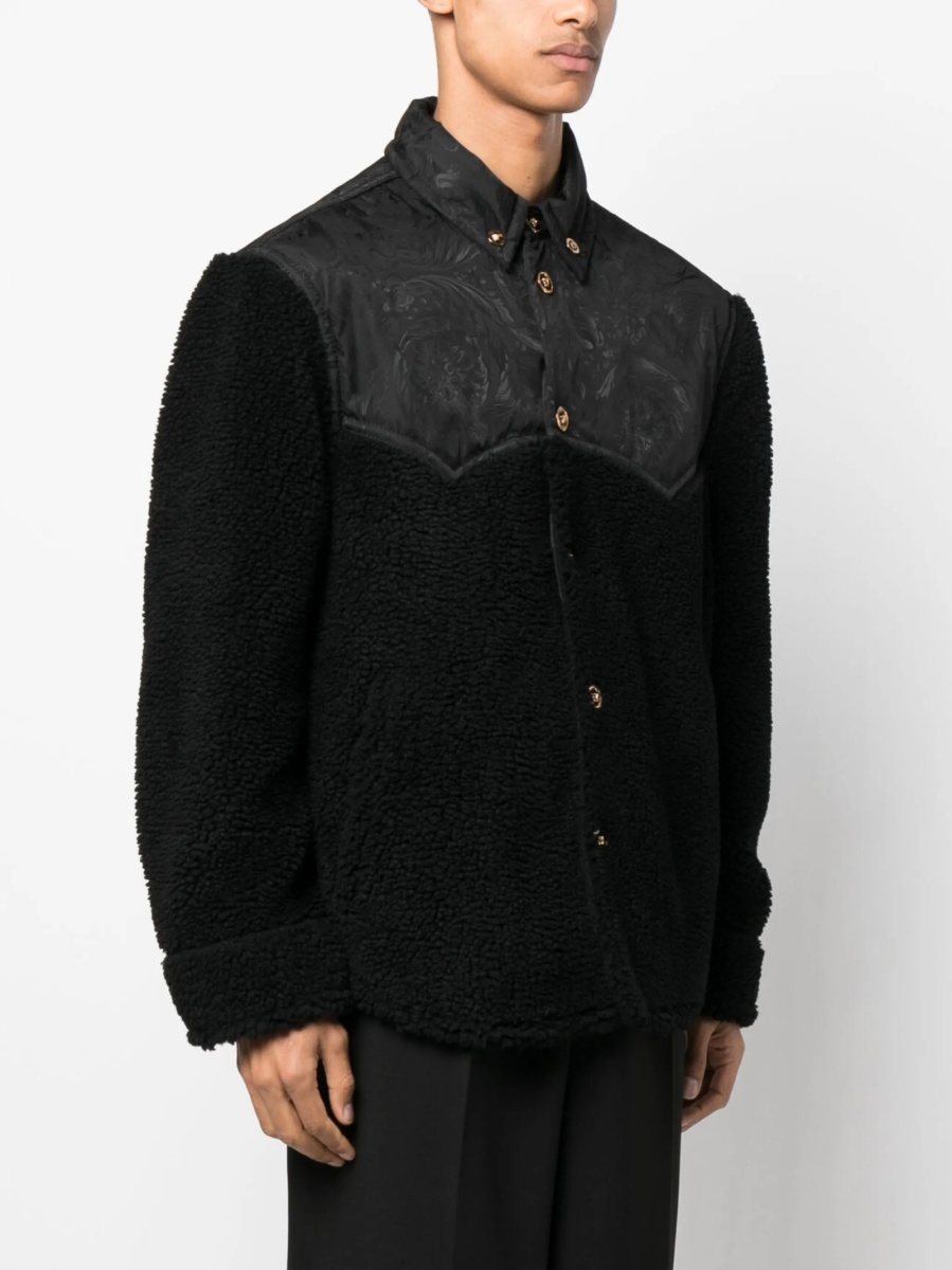 Bomber jacket Versace neagra din acetat si poliamida - Img 3