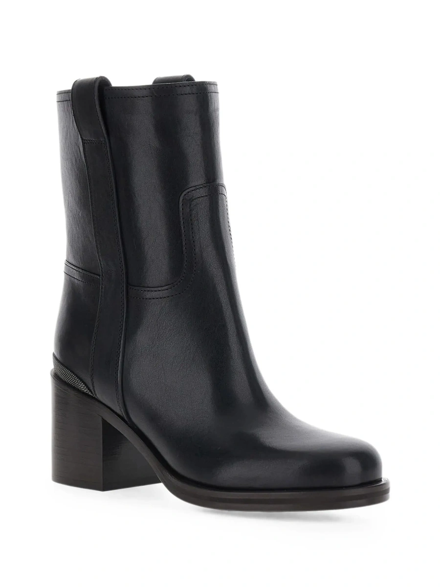 Botine Brunello Cucinelli negre din piele - Img 6