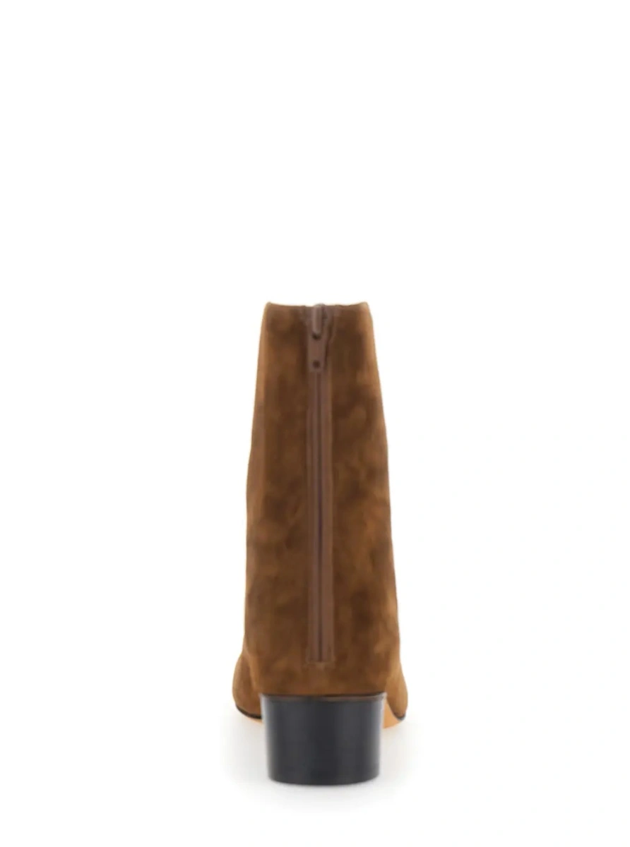 Botine 'Carole' Brown Ankle Boots with Medium Block Heel in Suede for Women - Img 4