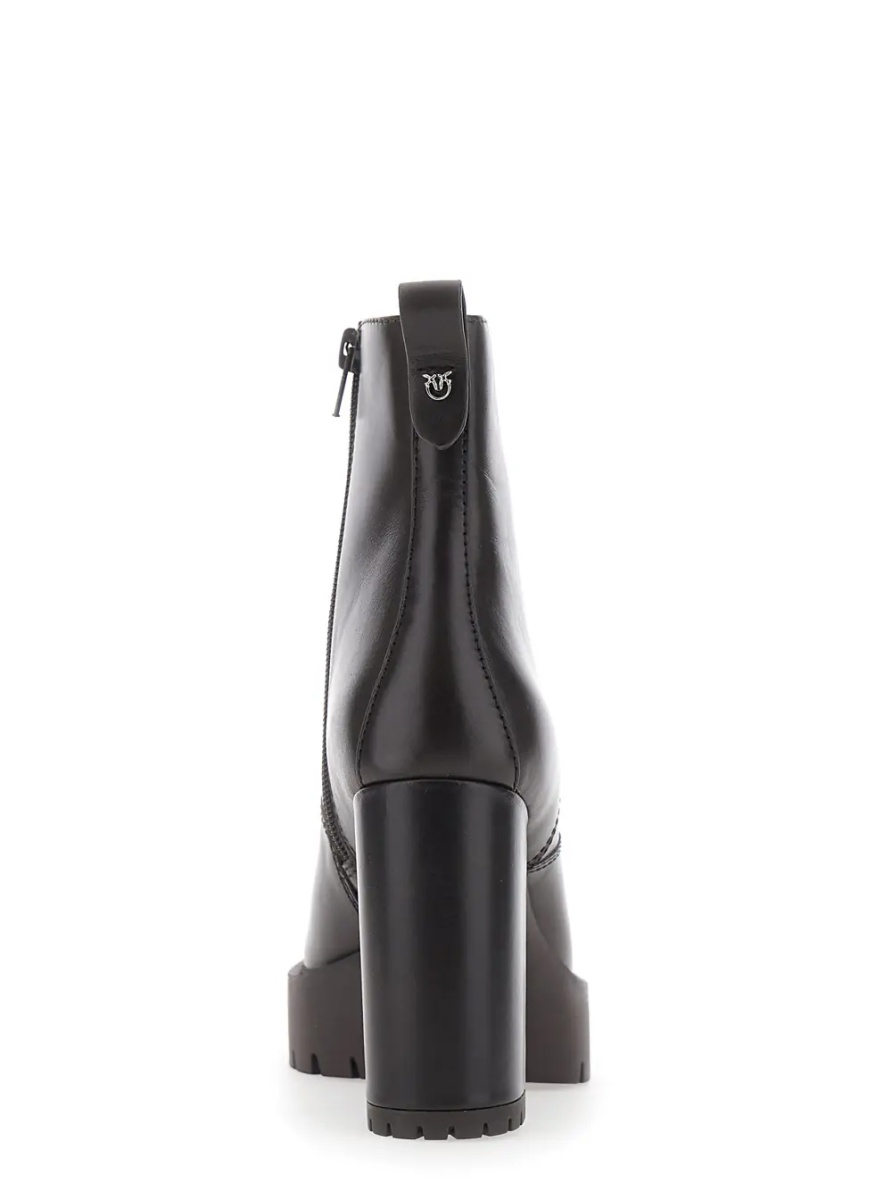 Botine 'CLARA' Brown Ankle Boots with high heel and serrated sole in Leather Women - Img 4
