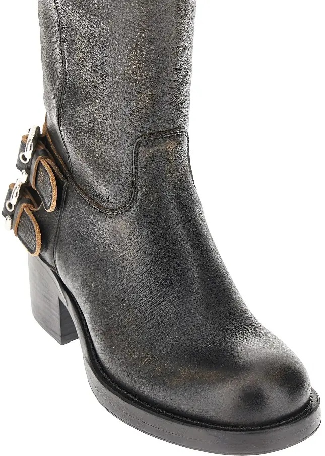 Botine 'Dakota' grained leather boots - Img 2