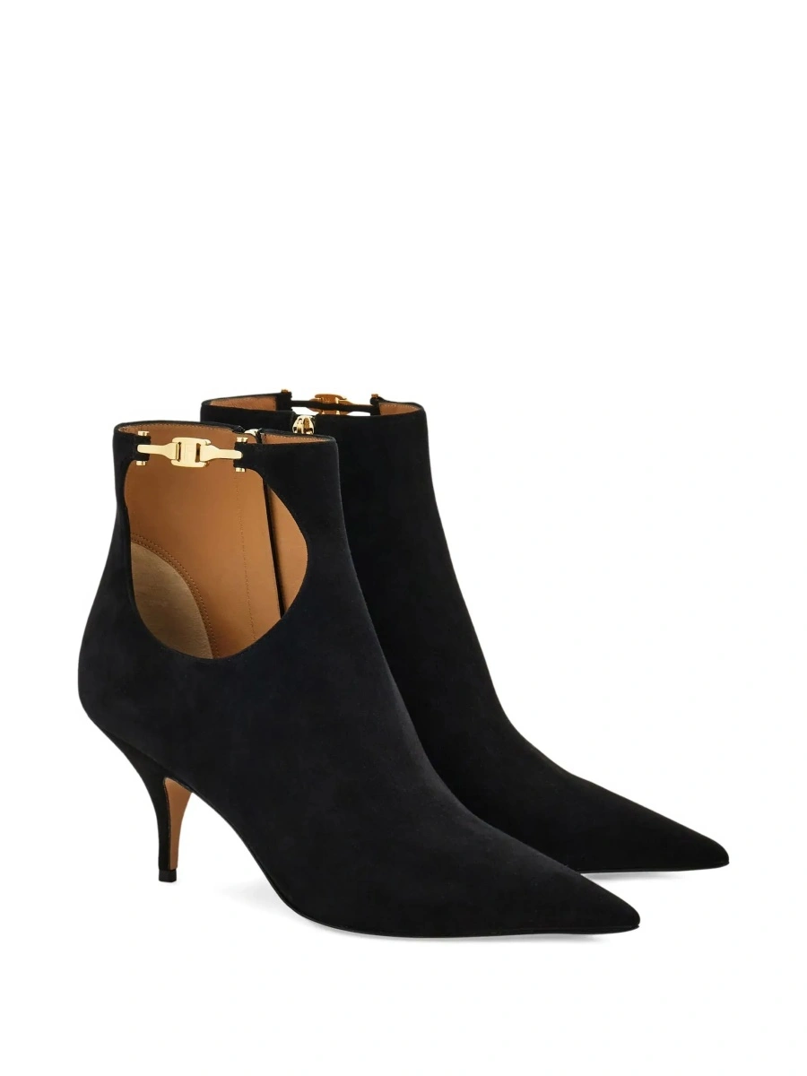 Botine Ferragamo negre din piele intoarsa - Img 4