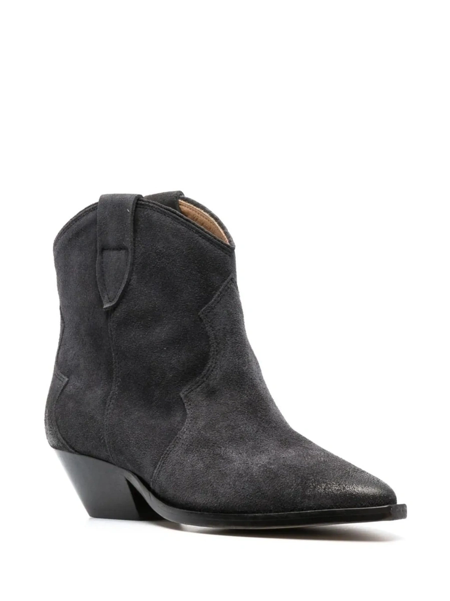 Botine Isabel Marant negre din piele intoarsa - Img 5