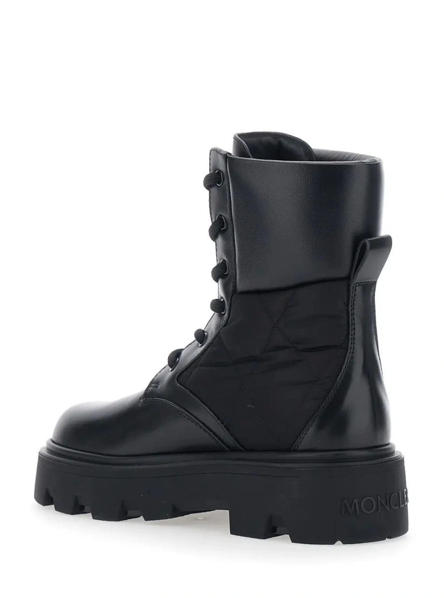 Botine Moncler negre din piele - Img 3