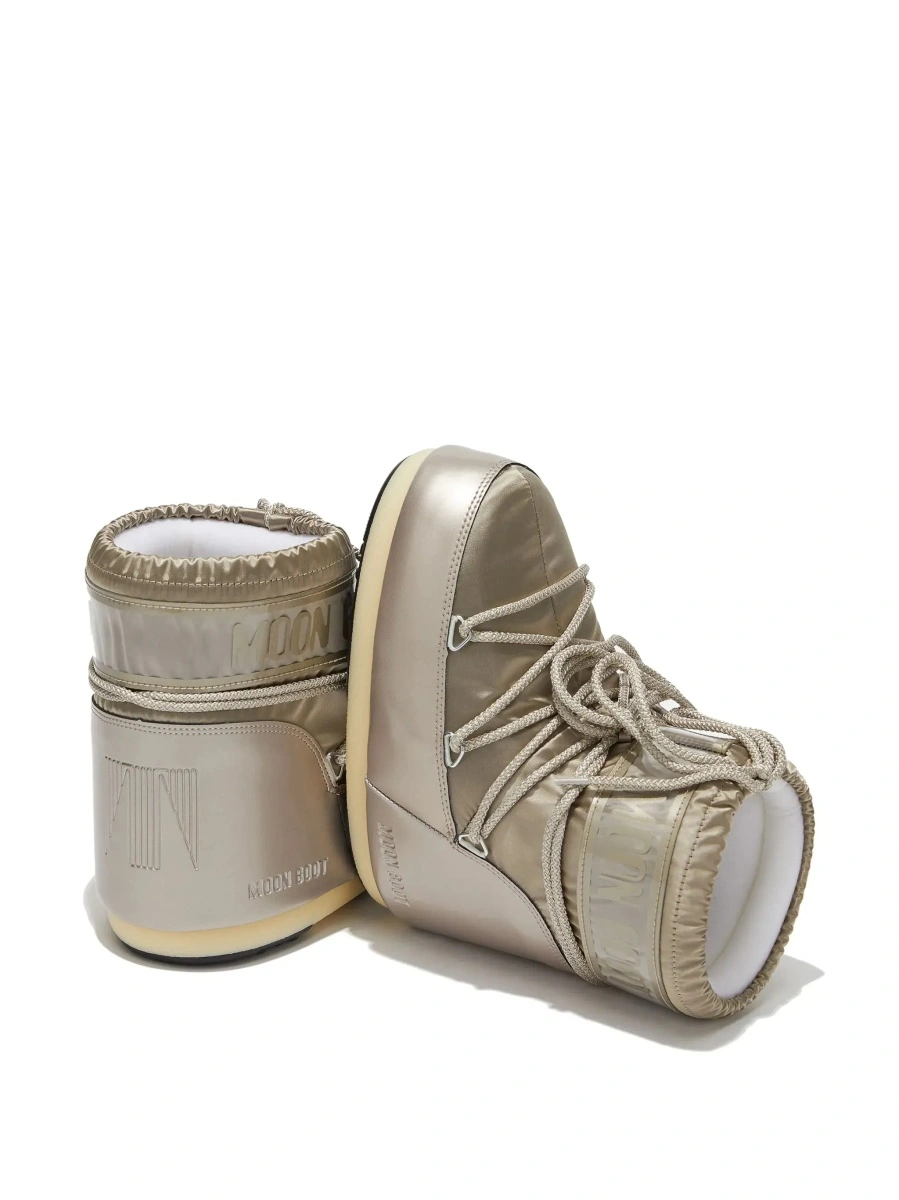 Botine Moon Boot gri din material textil - Img 6