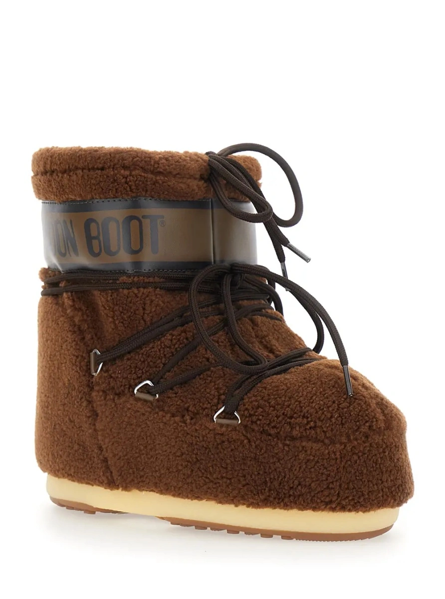 Botine Moon Boot maro din fleece - Img 2