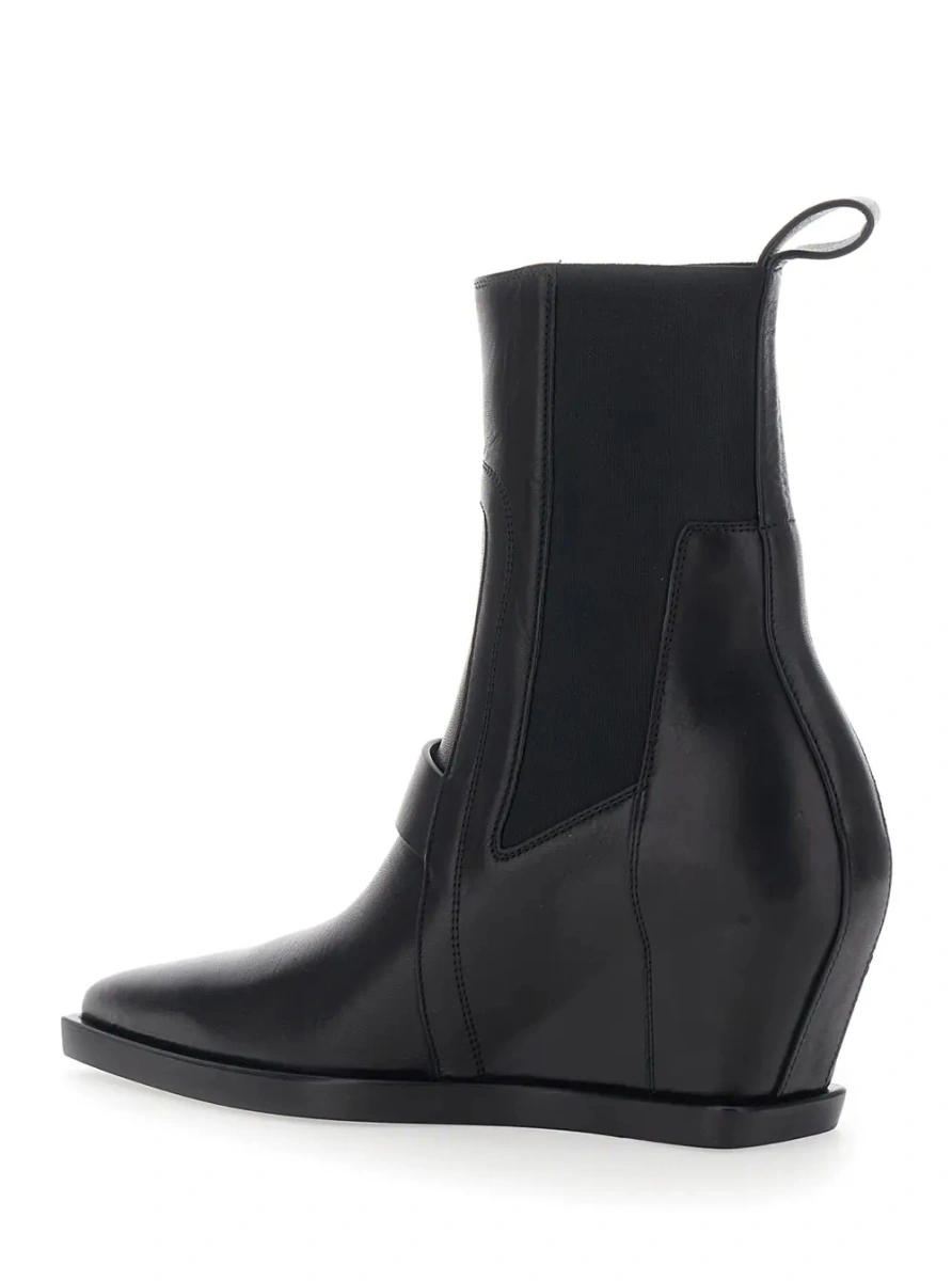 Botine Rick Owens negre din piele - Img 3