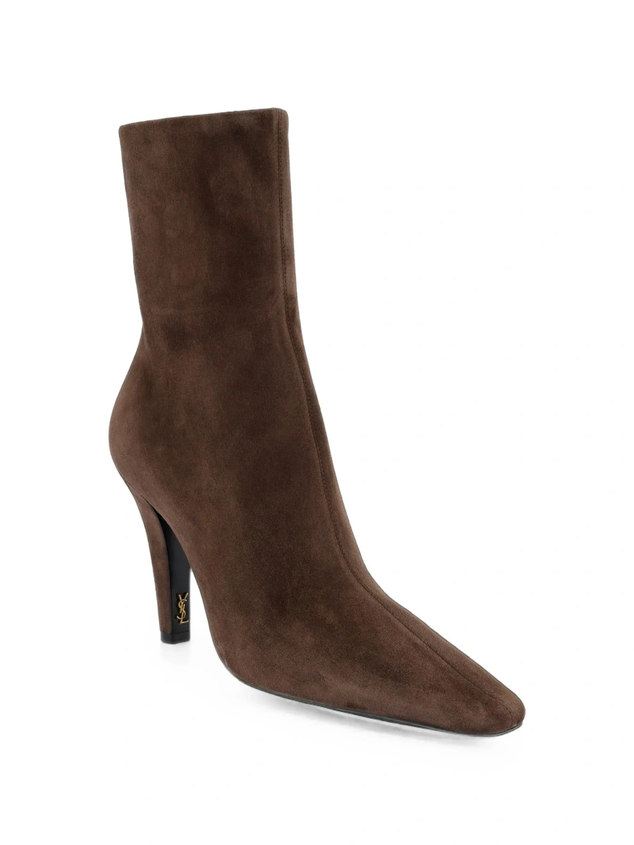 Botine Saint Laurent maro din piele intoarsa - Img 5