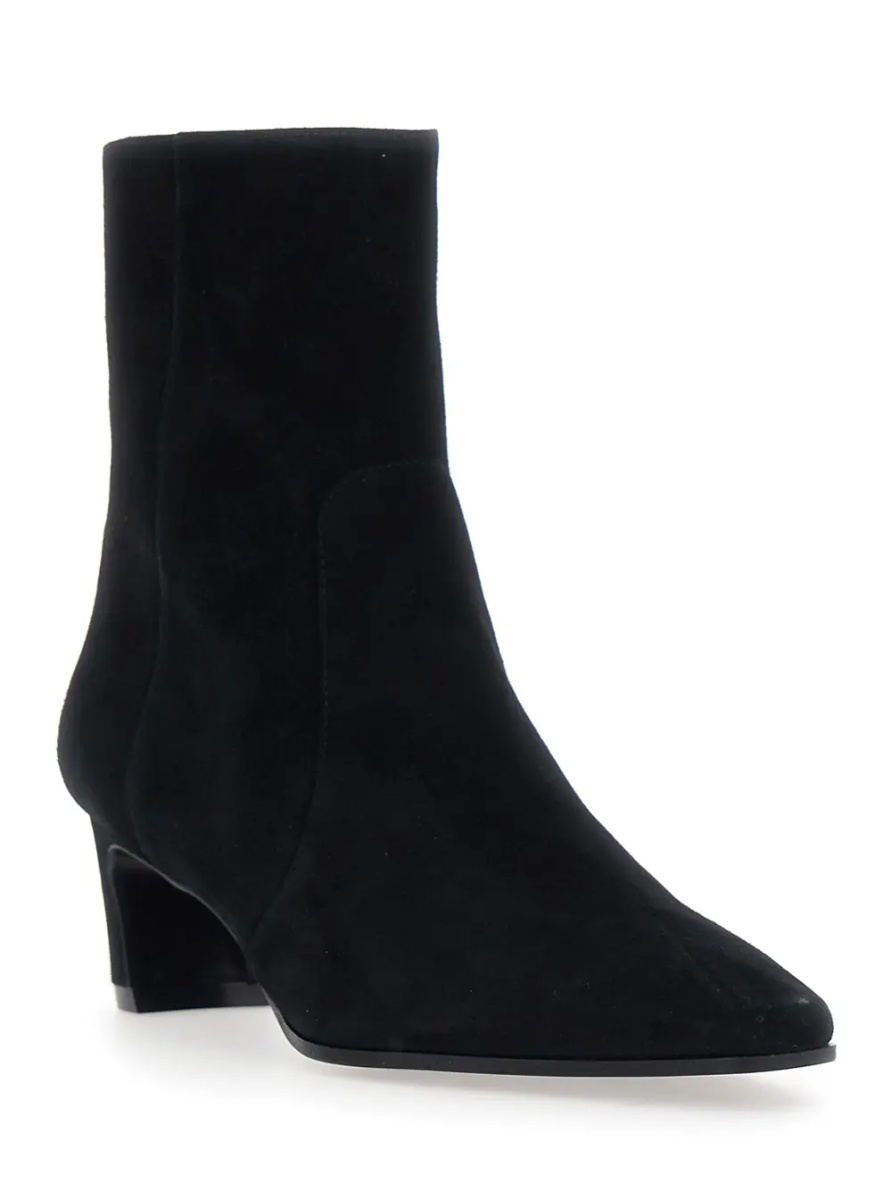 Botine 'Stassi' Black Ankle Boots with Side Zip Closure and Medium Heel in Leather for Women - Img 2