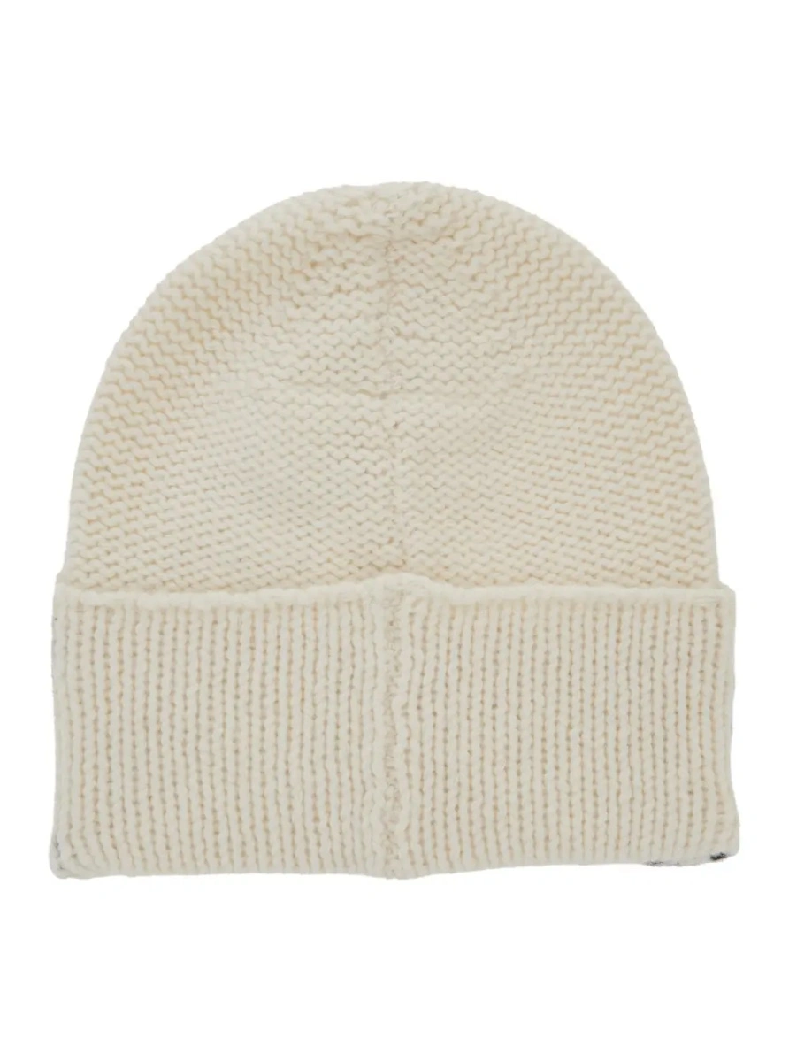 Caciula White beanie with numeric logo embroidery on the front in wool blend for boy - Img 2