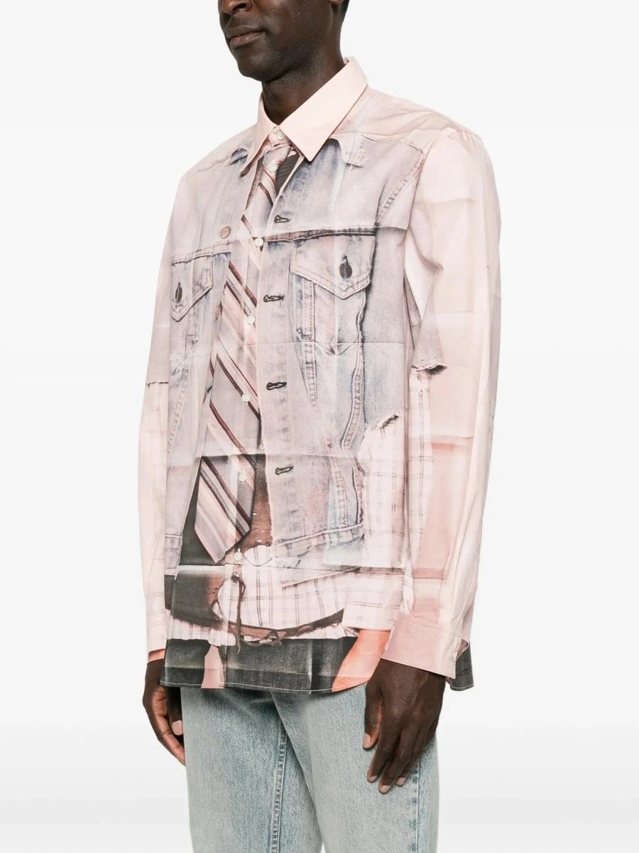 Camasa Acne Studios roz din bumbac - Img 5