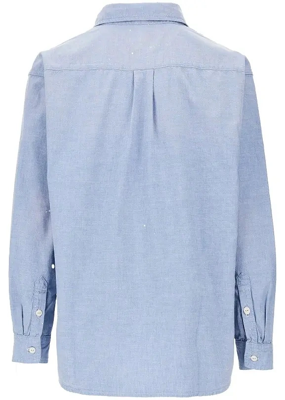 Camasa Carhartt albastra din chambray si bumbac - Img 3