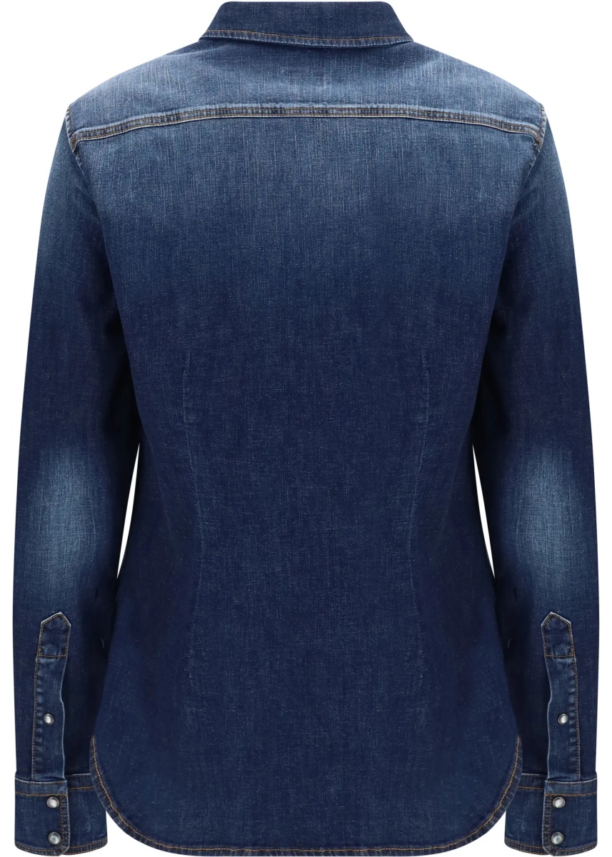 Camasa casual Lightweight denim Western long sleeve Shirt - Img 2