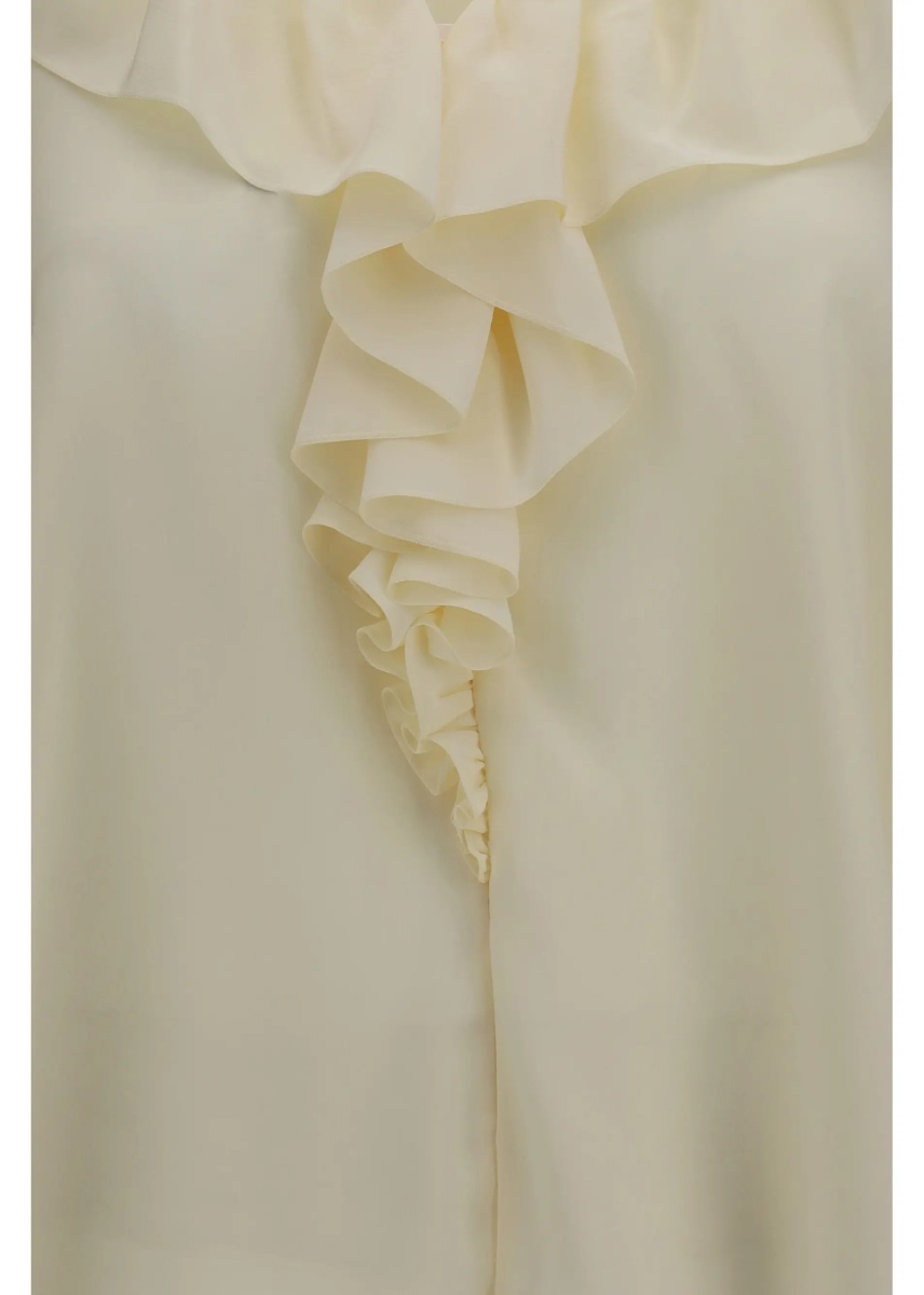 Camasa casual Ruffled V-Neck Shirt - Img 3