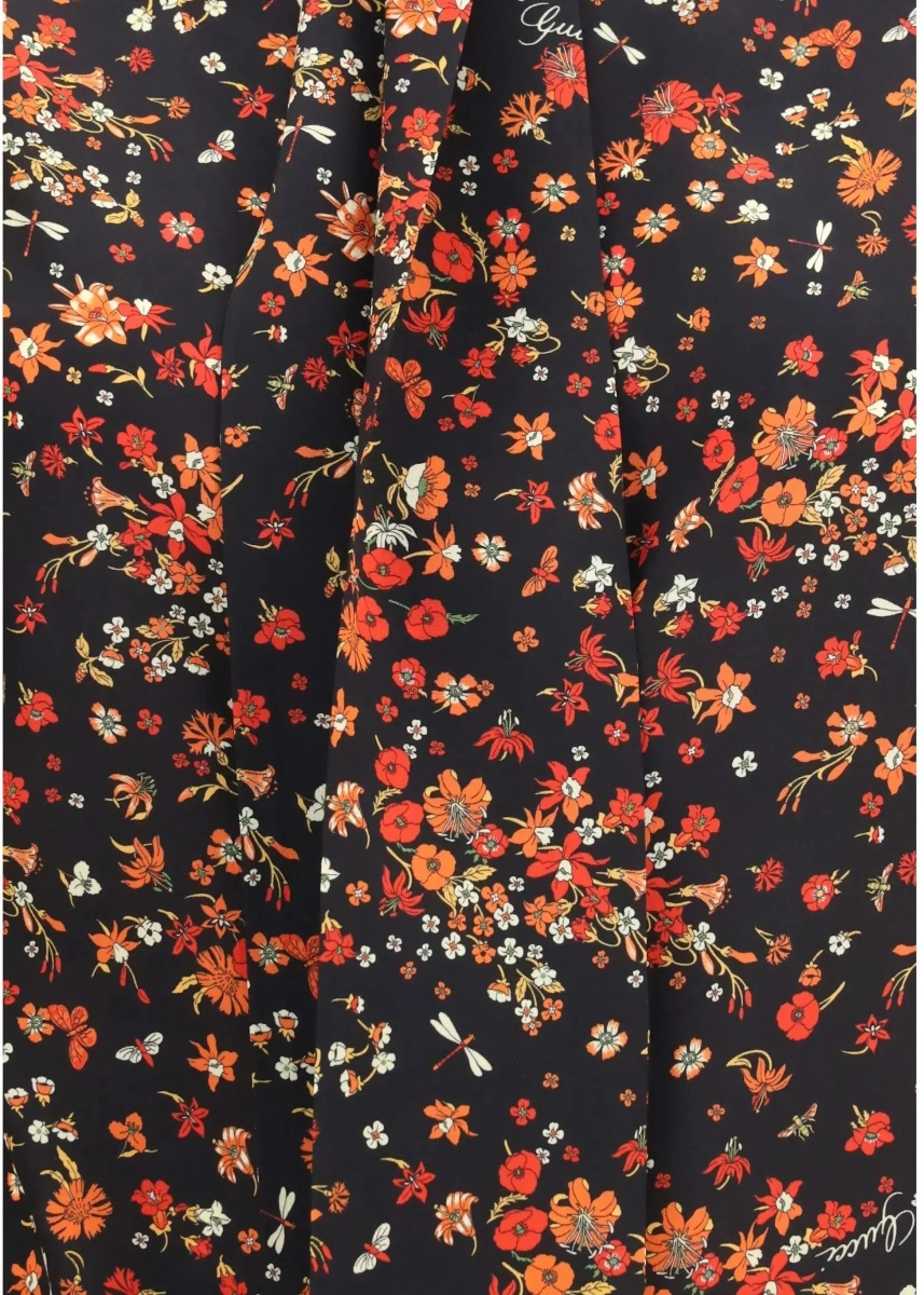 Camasa casual Silk Flora print Shirt with neck bow - Img 5