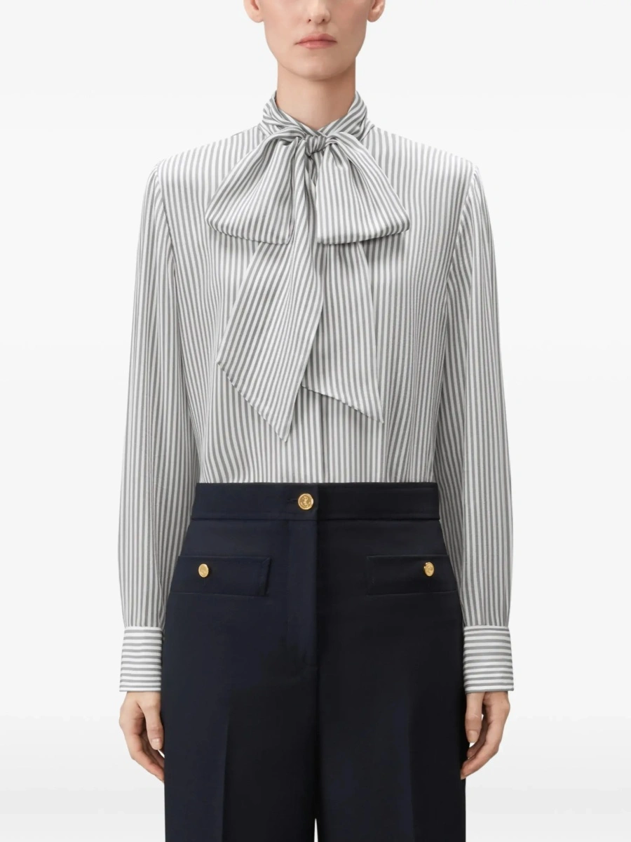 Camasa casual Thom Browne gri din matase - Img 5