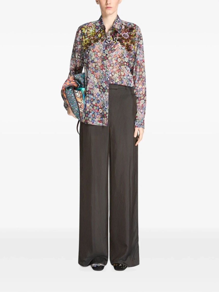 Camasa Dries Van Noten multicolor din vascoza - Img 4