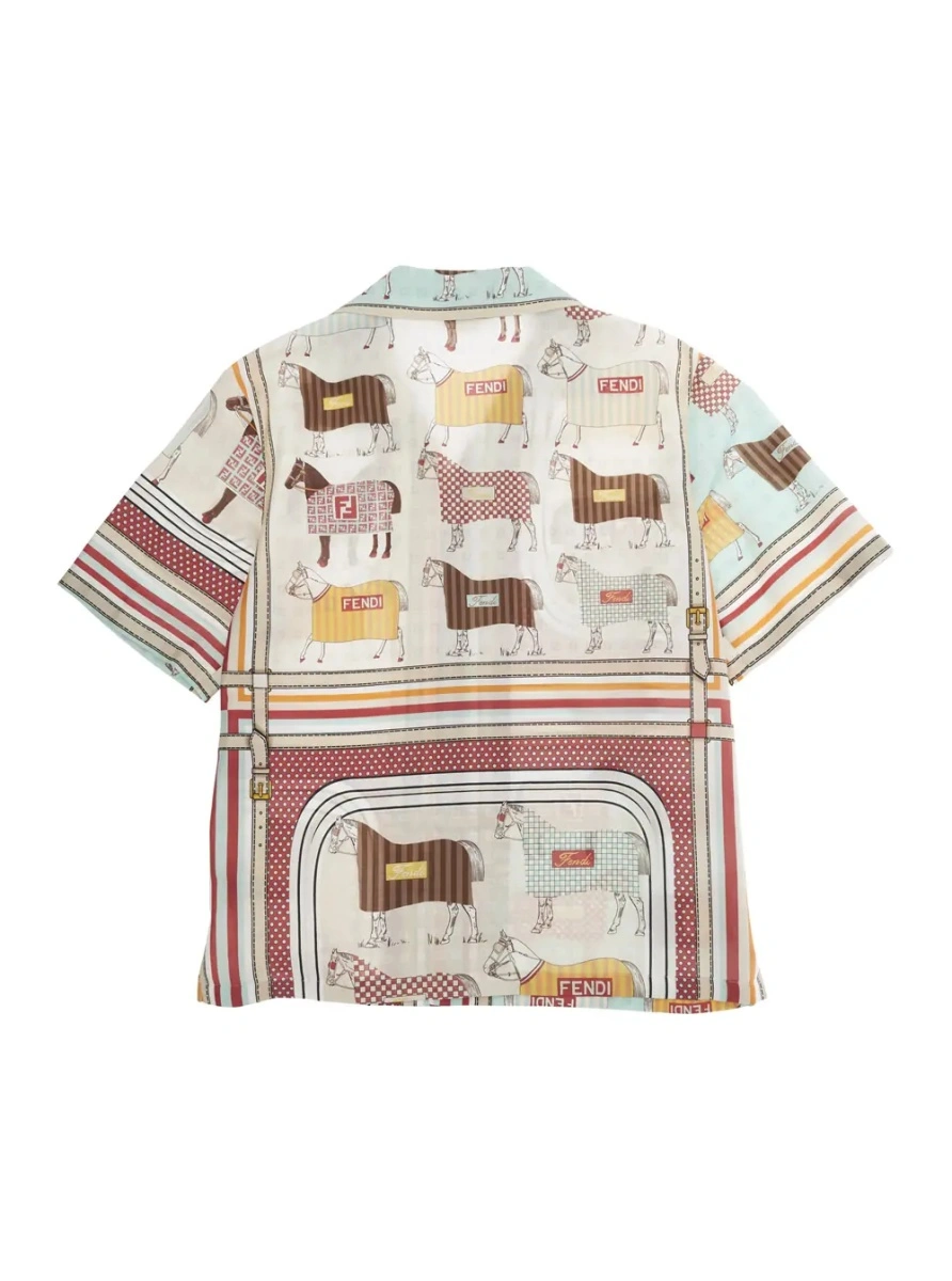 Camasa Fendi multicolor din bumbac si matase - Img 2
