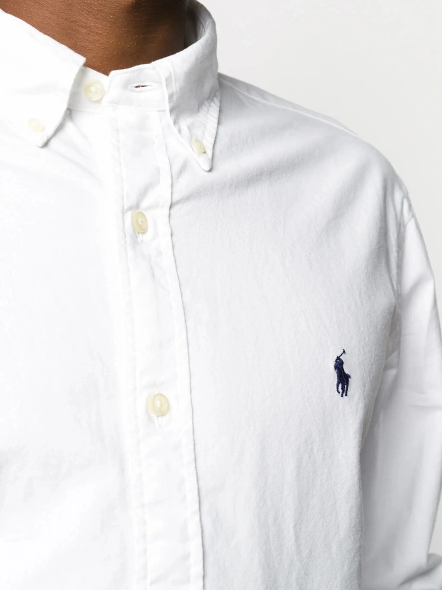 Camasa Ralph Lauren alba din bumbac 'Custom Fit Oxford' - Img 7