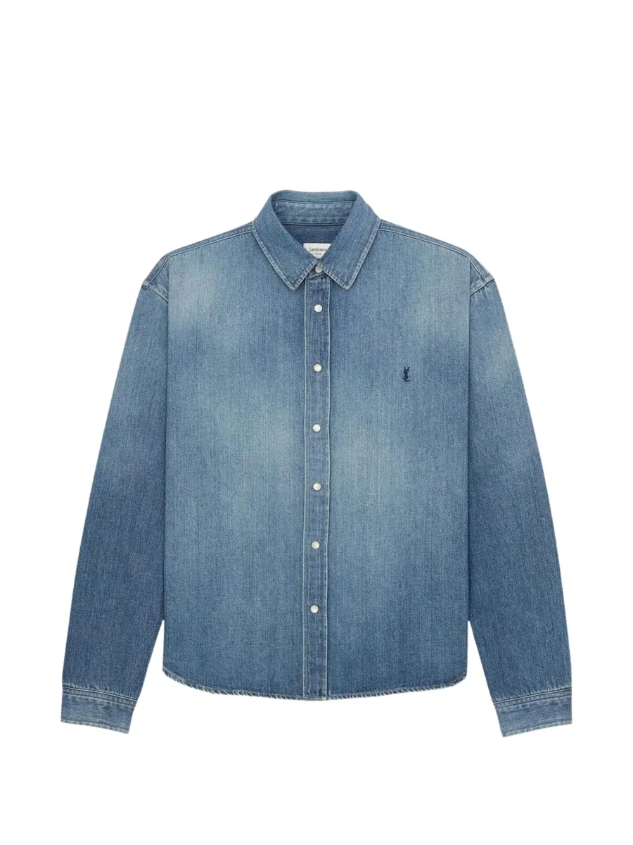 Camasa Saint Laurent albastra din denim - Img 6