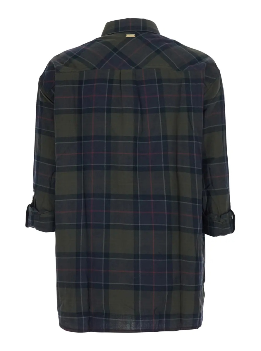Camasa Shirt ELISHAW with classic collar and long sleeves in brown cotton for women - Img 2