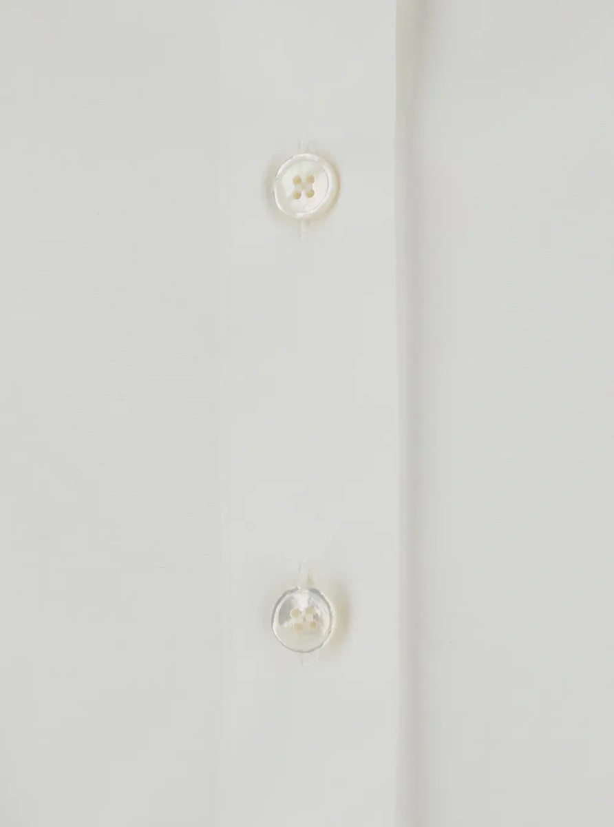 Camasa White shirt with collar and long sleeves in cotton for women - Img 3