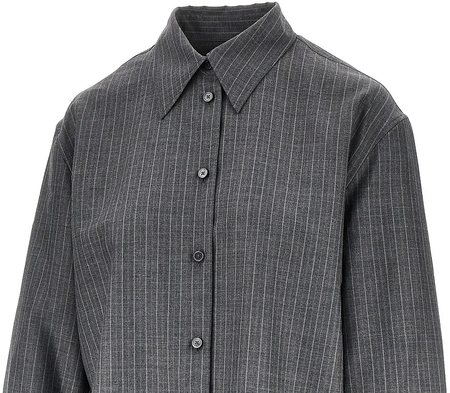 Camasa Wool shirt with pin-striped motif - Img 2