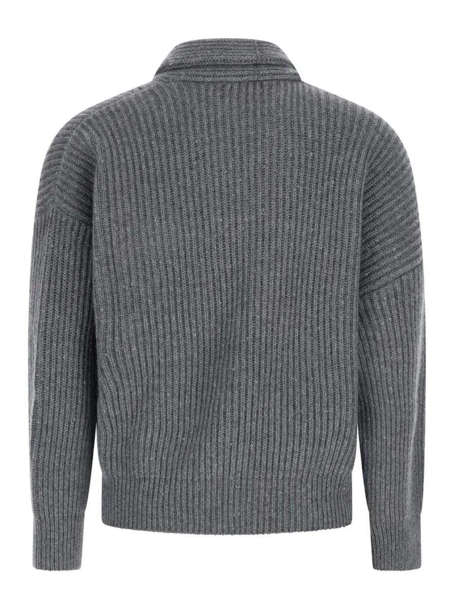 Cardigan Brunello Cucinelli gri - Img 2
