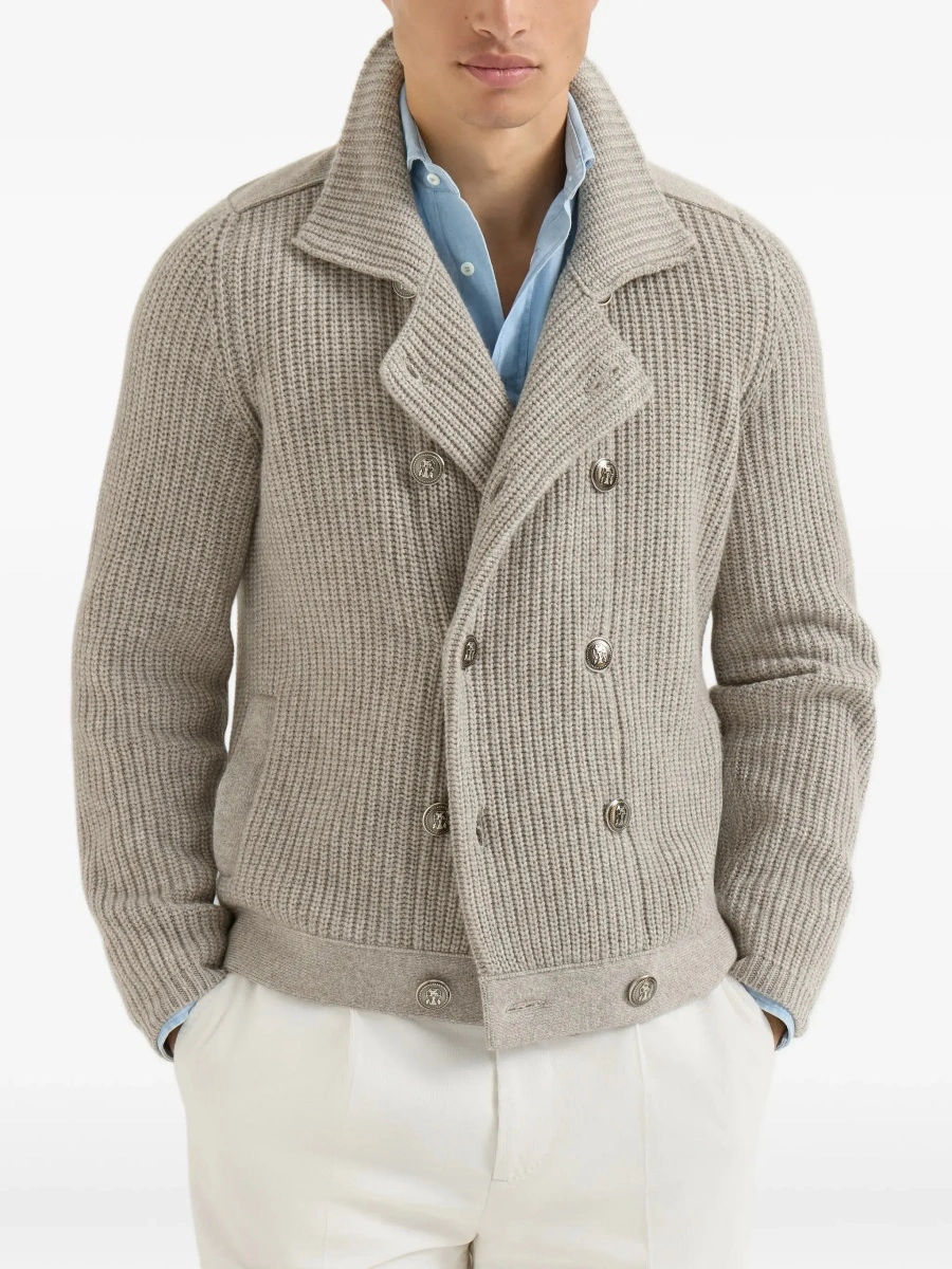 Cardigan Brunello Cucinelli multicolor din casmir - Img 5