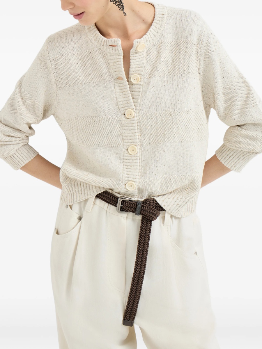 Cardigan Brunello Cucinelli neutru - Img 3