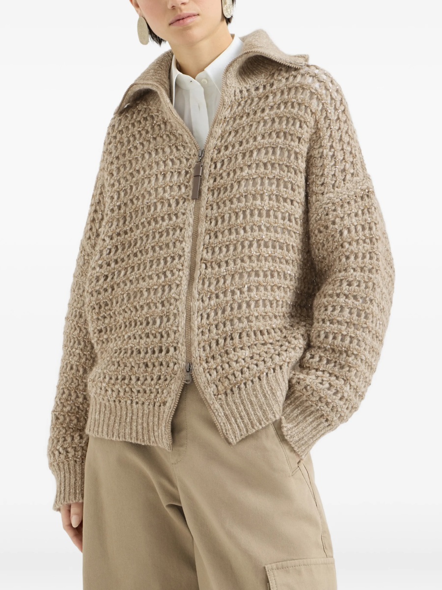 Cardigan Brunello Cucinelli neutru - Img 3