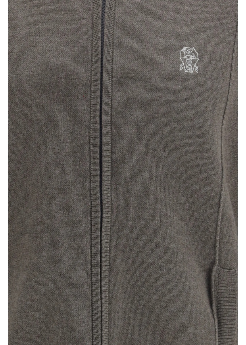 Cardigan Double cashmere Cardigan with zip and logo - Img 3