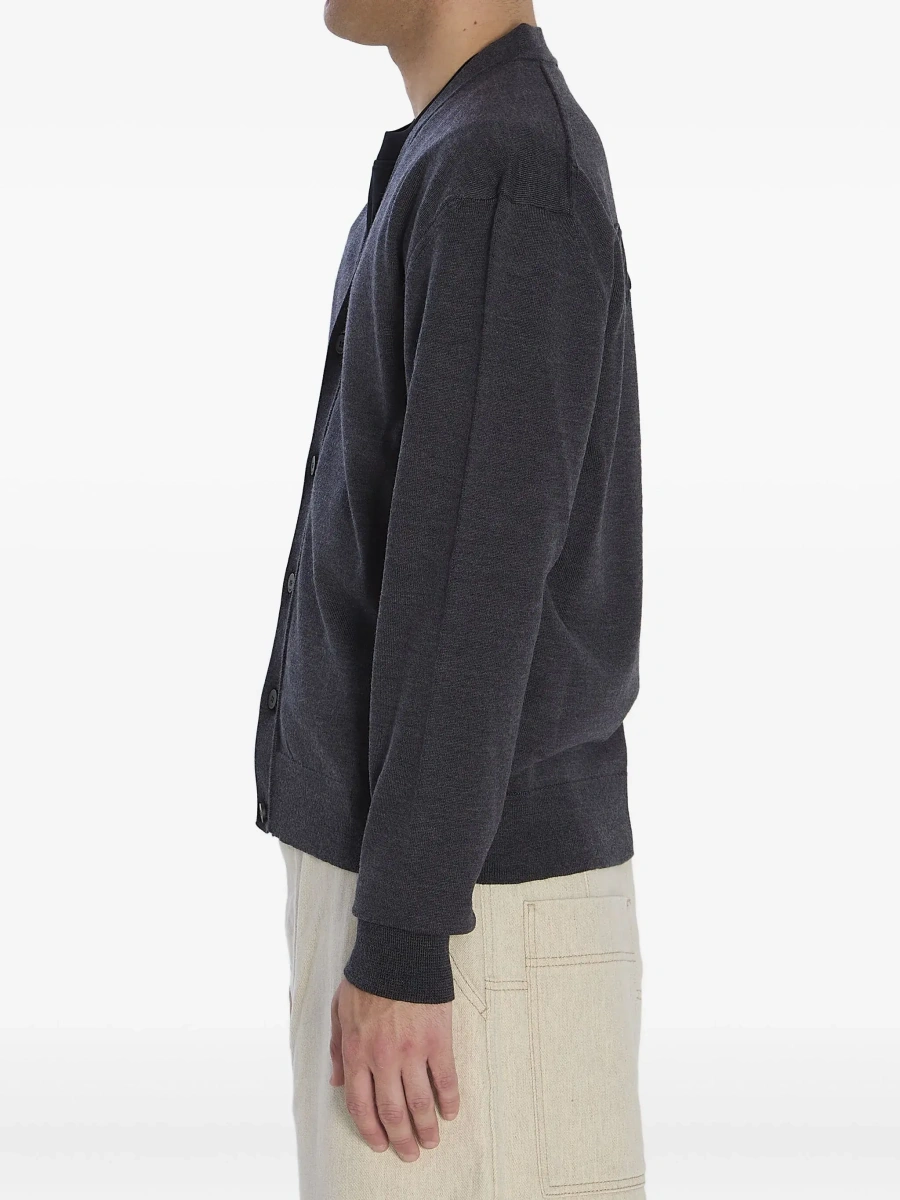 Cardigan JACQUEMUS gri din bumbac - Img 5