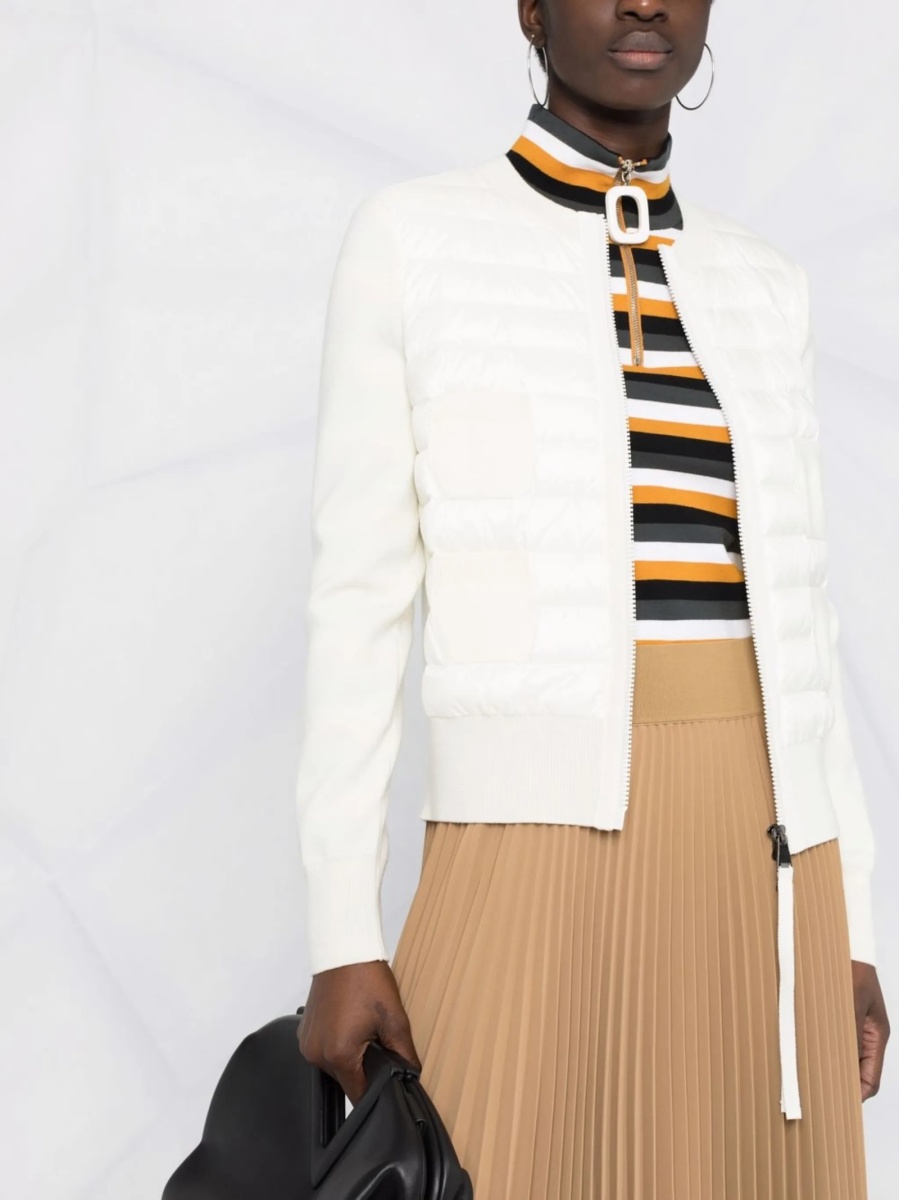 Cardigan Moncler alb din poliamida si lana - Img 5