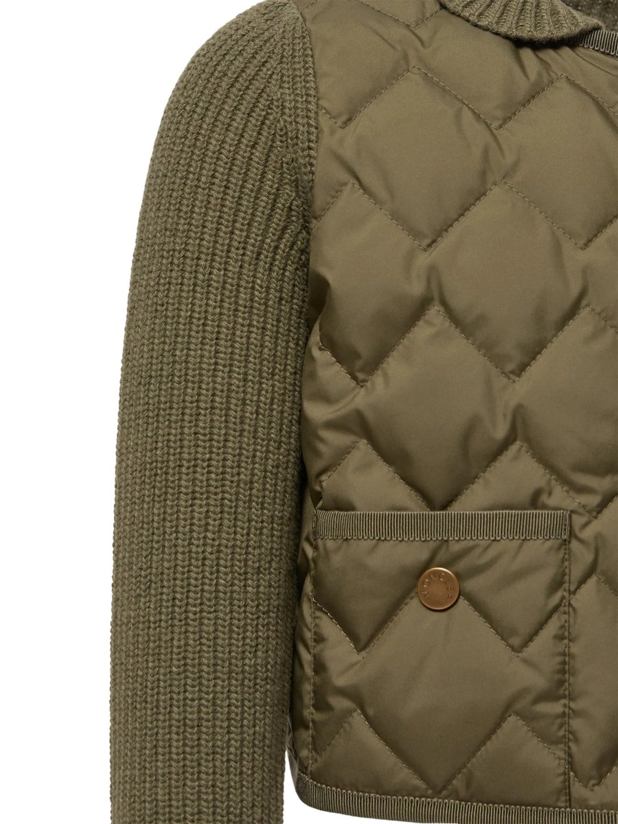 Cardigan Moncler verde din casmir si lana - Img 4
