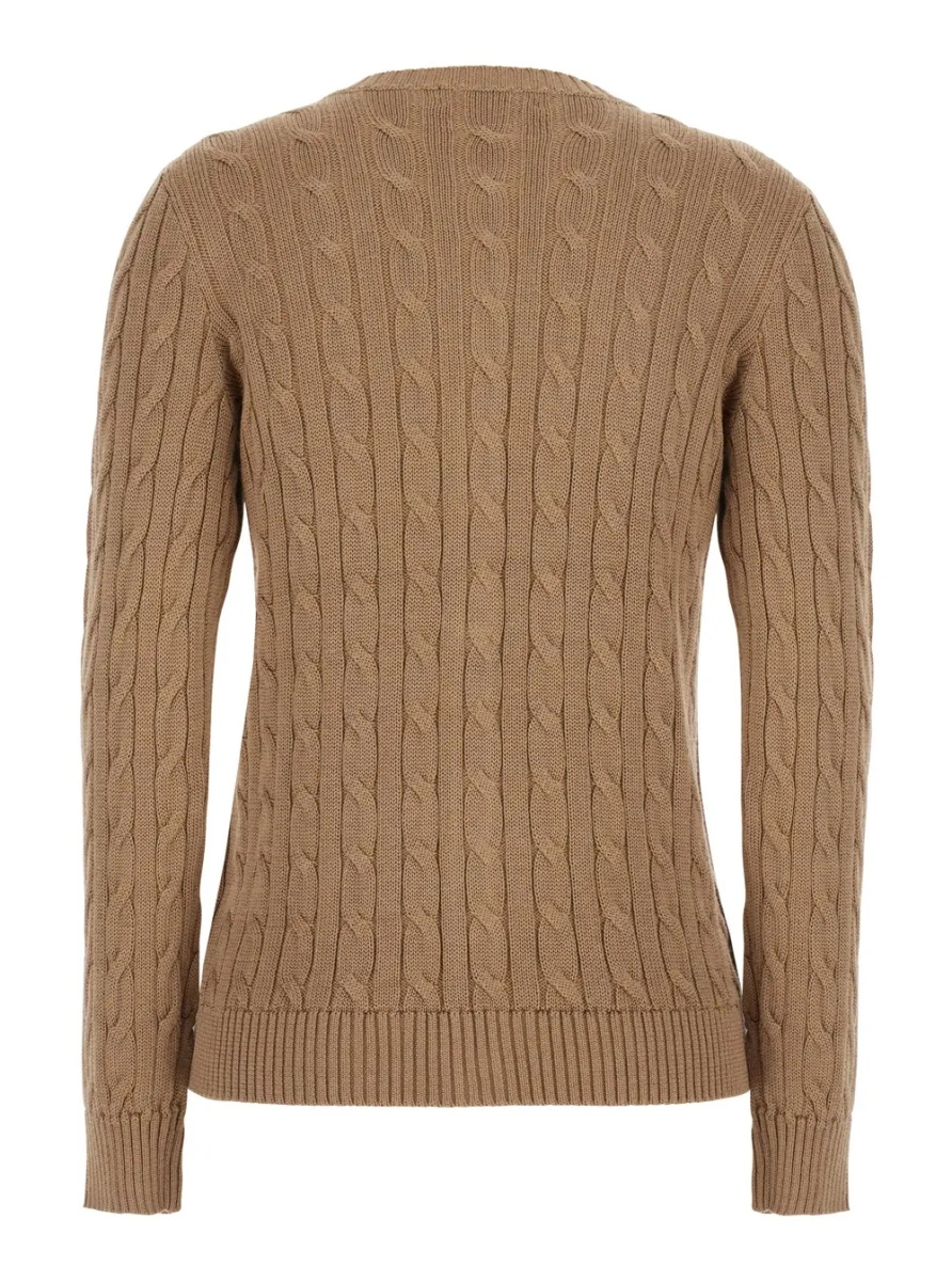 Cardigan Ralph Lauren bej din bumbac cu impletitura torsada - Img 2