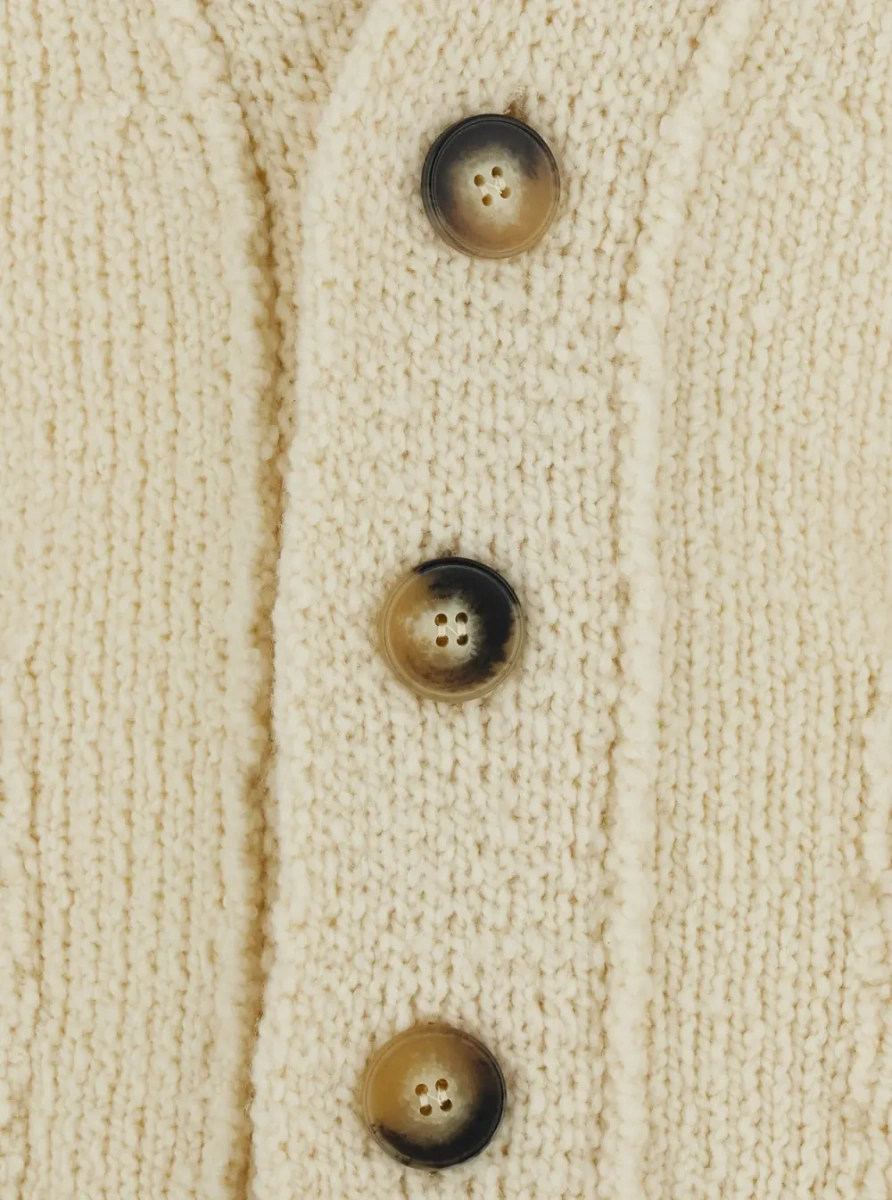 Cardigan Women's beige fabric cardigan with unspecified fit - Img 3