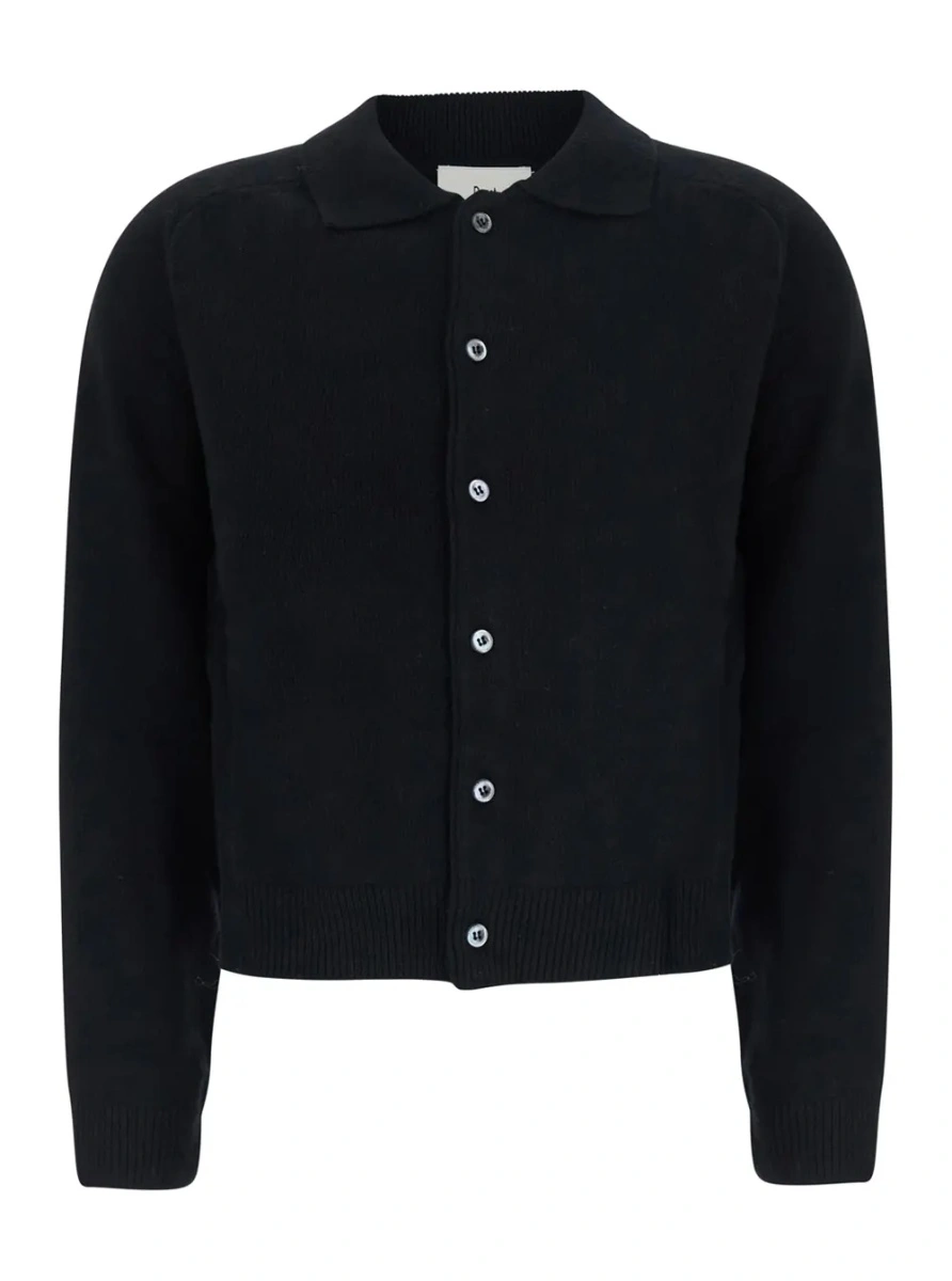 Cardigane Black cardigan with classic collar in wool and cashmere blend for women - Img 3