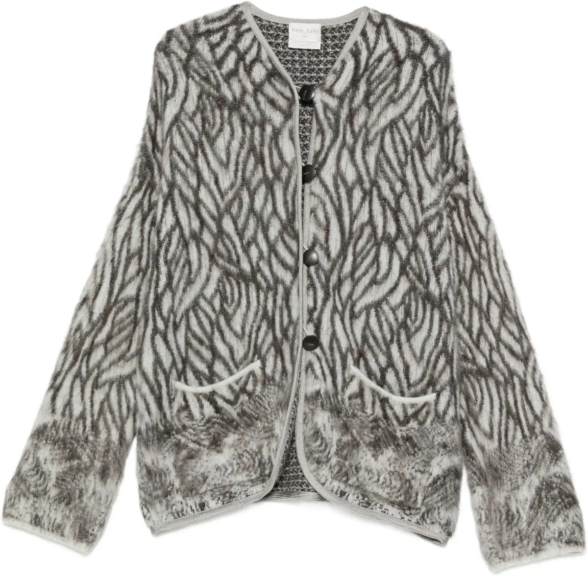 Cardigane Heron Feather motif brushed Cardigan - Img 8