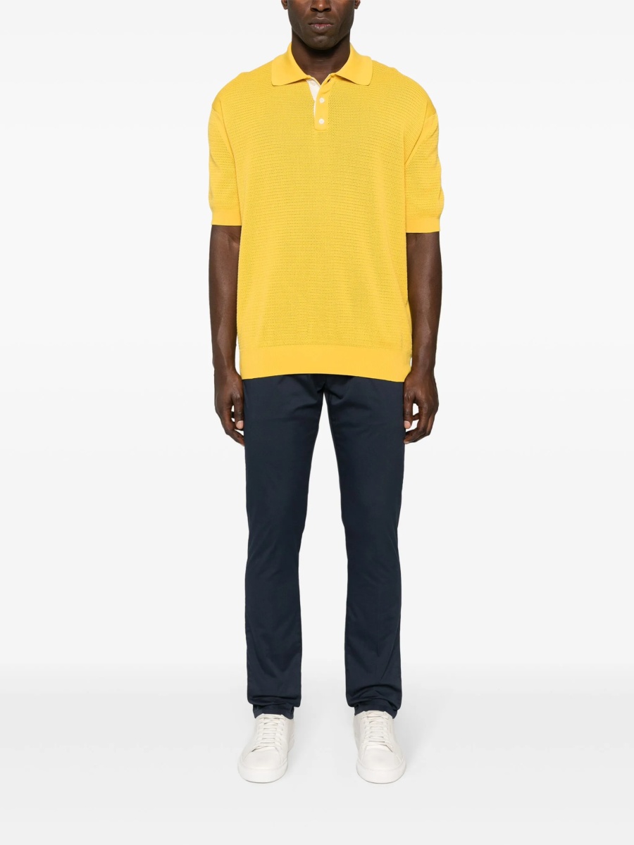 Chinos Dondup albastri din bumbac si spandex/elastan - Img 2